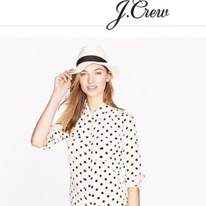 JCrew Silk Blythe blouse in polka dot, size 4